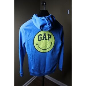 GAP x SmileyWorld Soft Logo Hoodie Double Sided Blue Size S Limited Edition